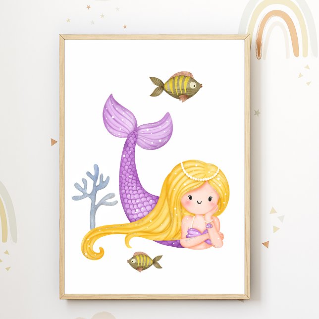Affiche de nurserie sirène Océan Décoration de cha (Créateur téléchargé)