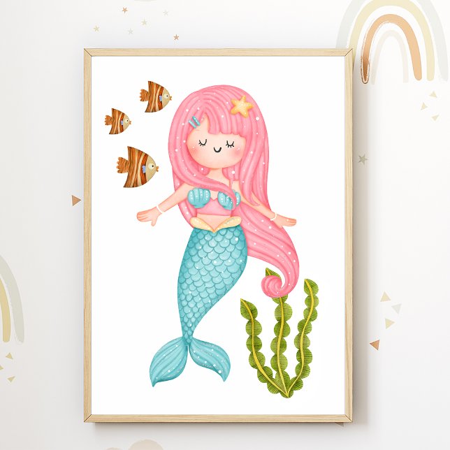 Affiche de nurserie sirène Océan Décoration de cha (Créateur téléchargé)