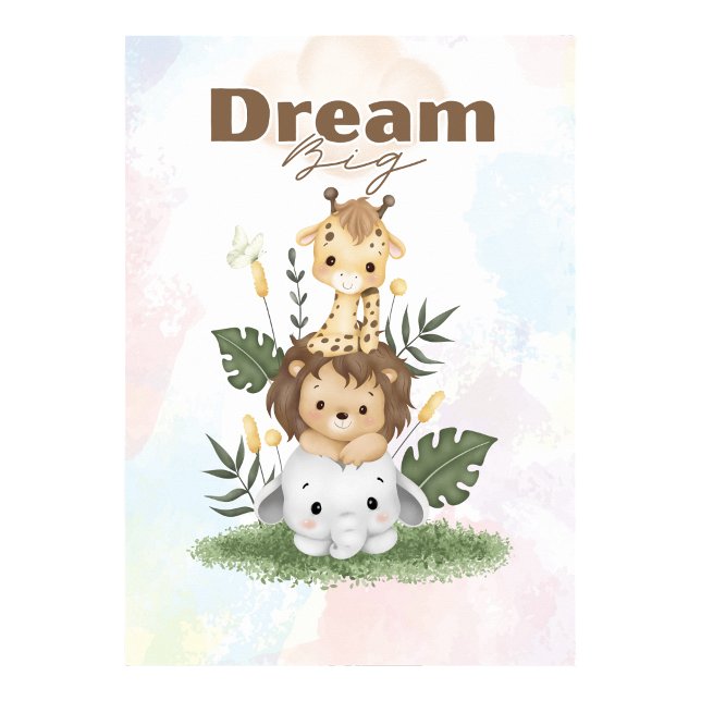 affiche de nurserie sur le thème du safari pour ég (safari themed uplifting nursery wall poster)