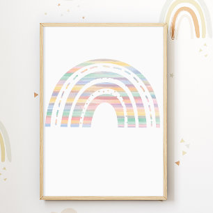 Affiche de nursery arc-en-ciel pastel pour chambre