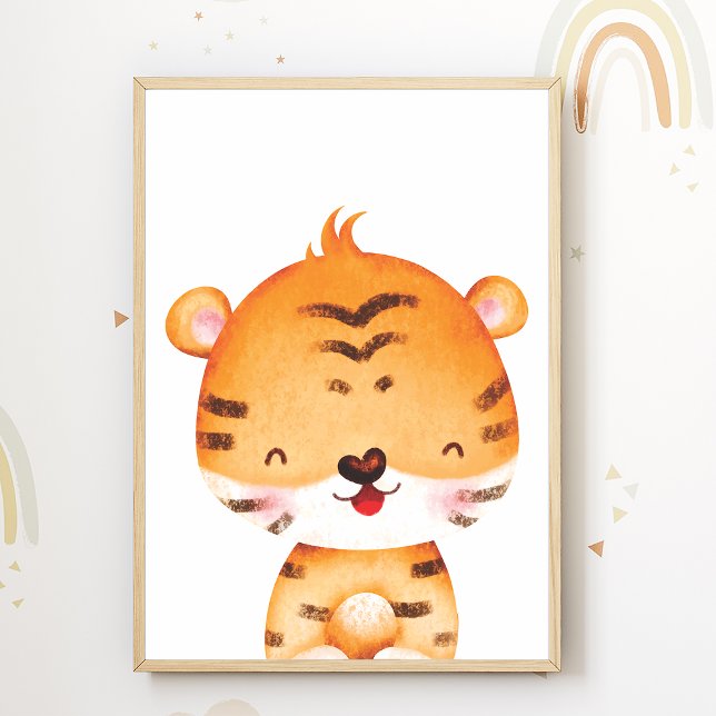 Affiche de nursery au tigre mignon décoration de c (Créateur téléchargé)