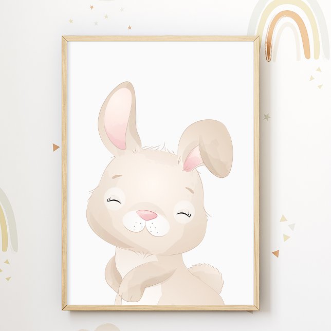 Affiche de nursery lapin forêt animaux enfants (Créateur téléchargé)