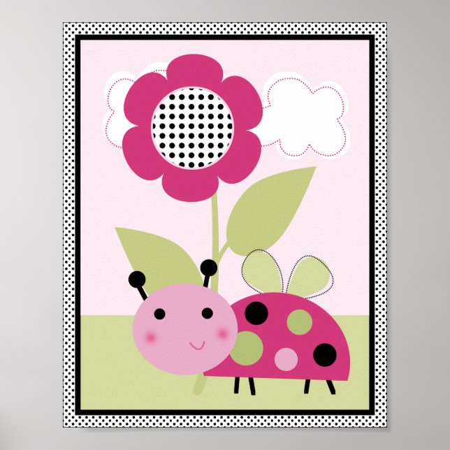 Affiche de nursery Little coccinelle à pois #2 (Devant)