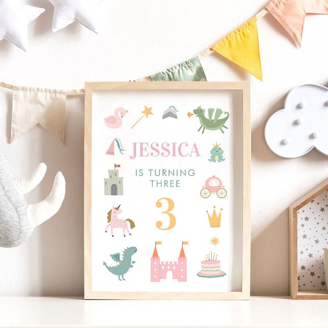 Affiche de nursery pour anniversaire du château du (Créateur téléchargé)