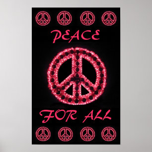 affiche de paix rouge pour tous