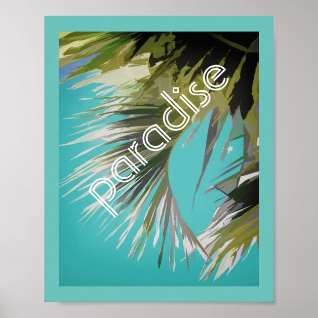 affiche de palmier tropical avec texte (Devant)