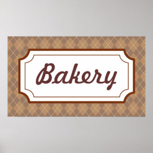 Affiche de pancarte de boulangerie rétro