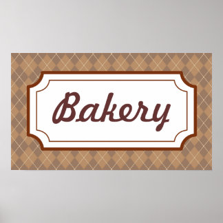Affiche de pancarte de boulangerie rétro