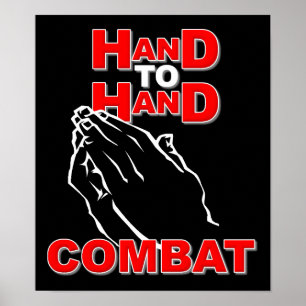 Affiche de pancarte de prière de combat corps à co