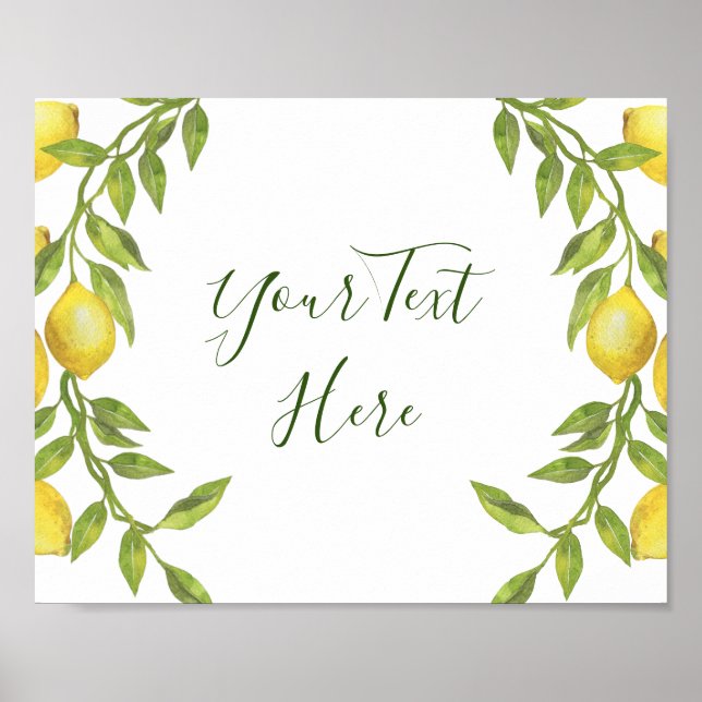 Affiche de pancarte de verdure de fleurs de citron (Devant)