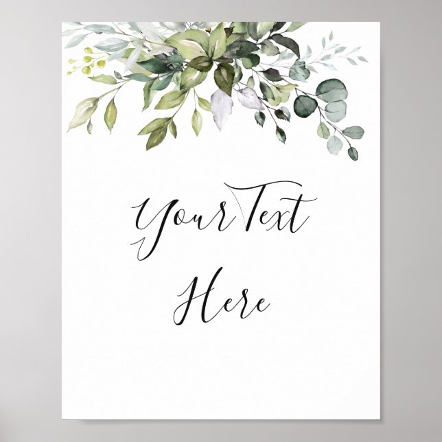 Affiche de pancarte de verdure d'eucalyptus à l'aq (Devant)