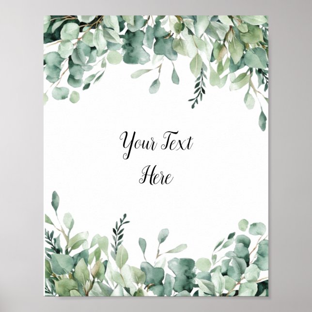 Affiche de pancarte en eucalyptus aquarelle person (Devant)