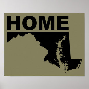 Affiche de pancarte Maryland loin de l'État d'orig