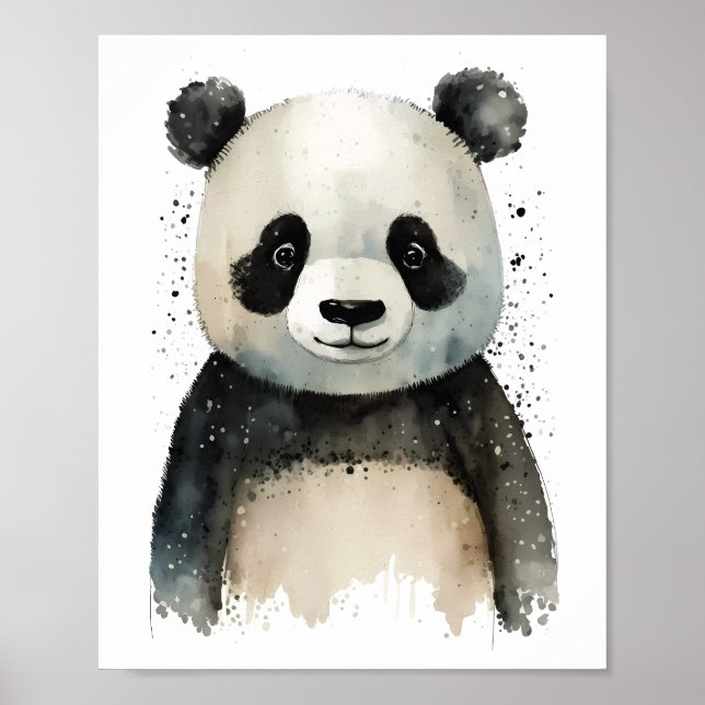Affiche de panda mignon suspendu (Devant)