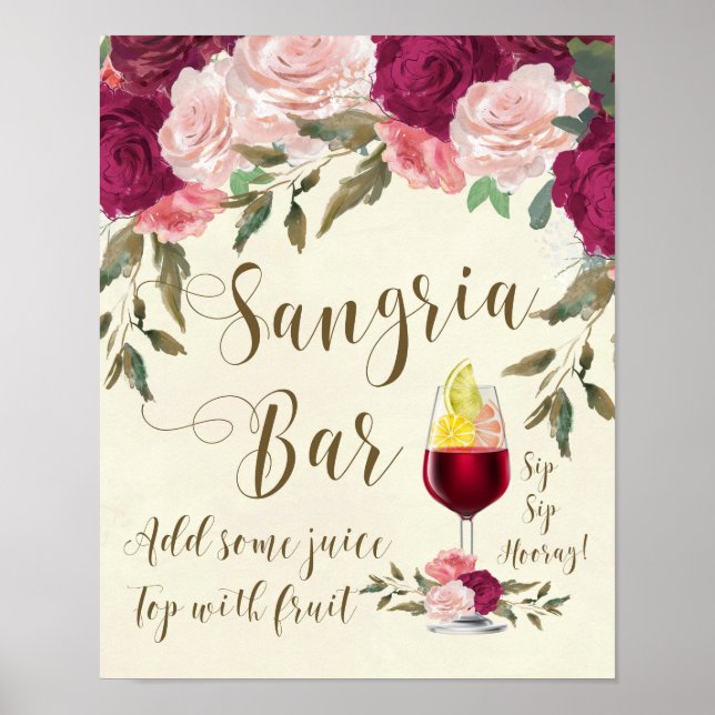 Affiche de panneau de bar à sangria (Devant)