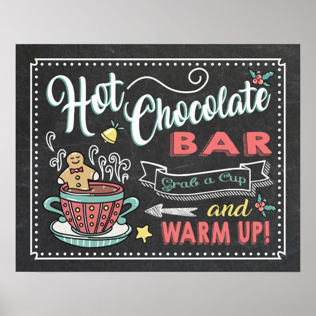 Affiche de panneau de fête de bar de chocolat chau (Devant)