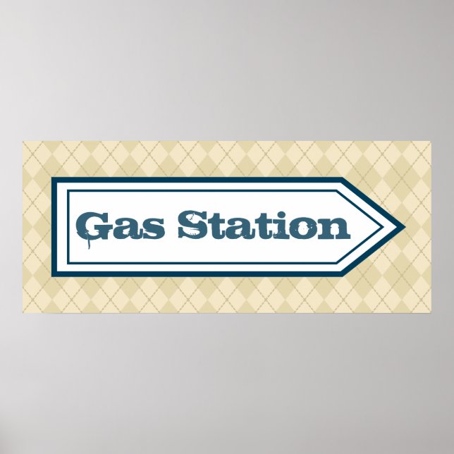Affiche de panneau de station-service (Devant)