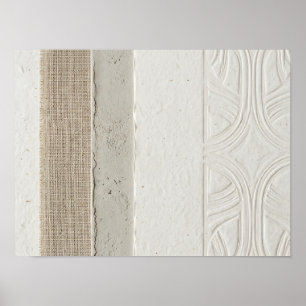 Affiche de panneau en textile et papier gaufré ivo