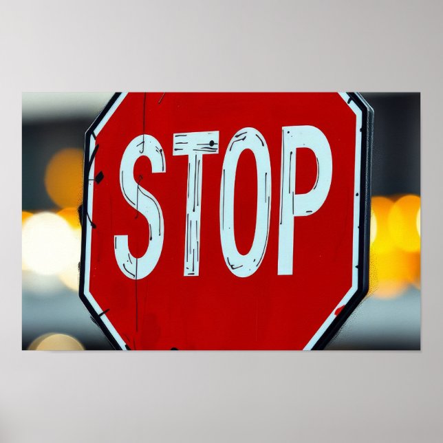 Affiche de panneau stop (Devant)