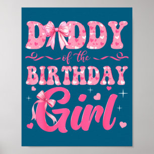 Affiche De Papa Anniversaire Famille Rose Coquette