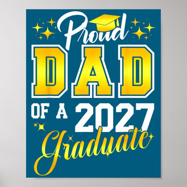 Affiche De Papa Diplômé Senior 2027 Fier (Devant)