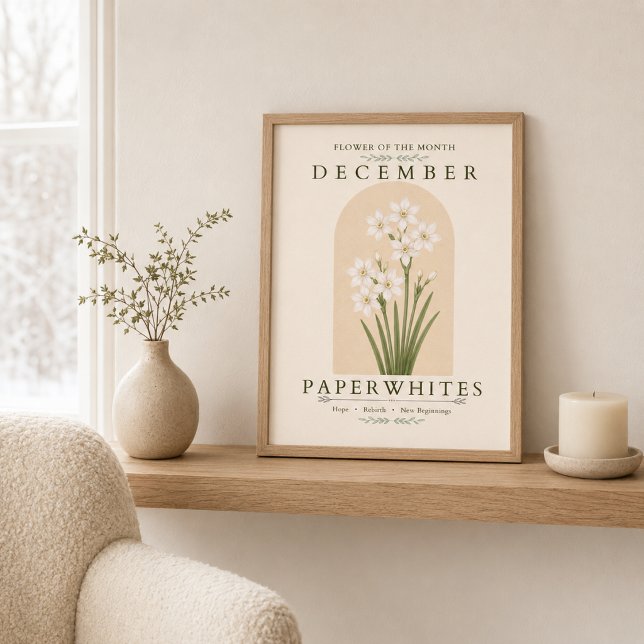 Affiche de paperwhites, fleur de naissance de déce (Créateur téléchargé)