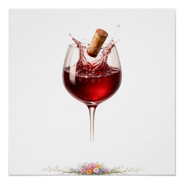 Affiche de papier peint éclaboussure de verre à vi (Devant)