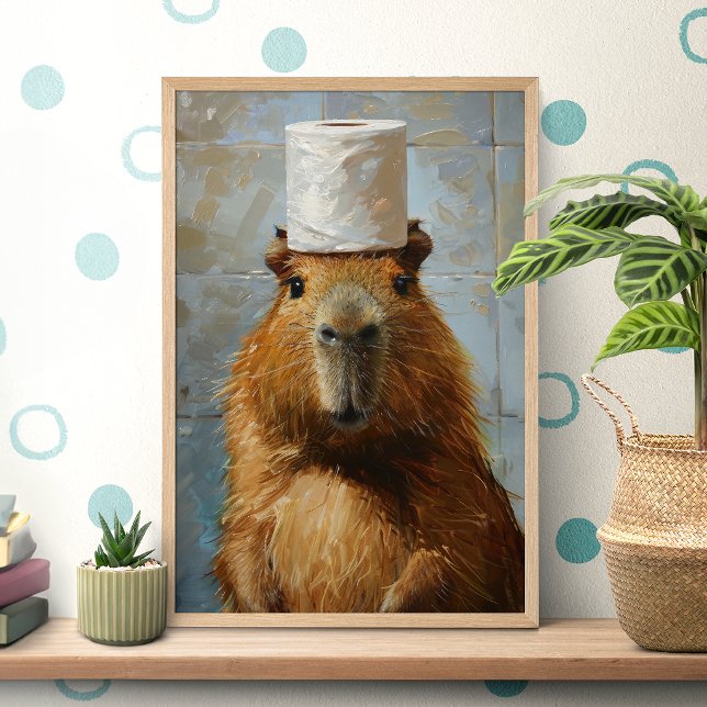 Affiche de papier toilette de capybara drôle (Créateur téléchargé)