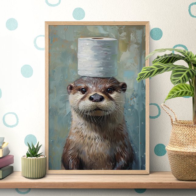 Affiche de papier toilette de loutre drôle (Créateur téléchargé)