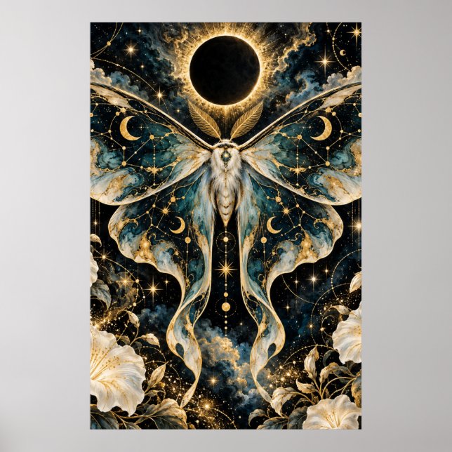 Affiche de papillon de l'éclipse céleste (Devant)