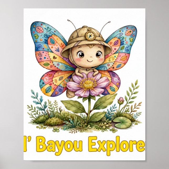 Affiche de papillon des explorateurs de Lil' Bayou (Devant)