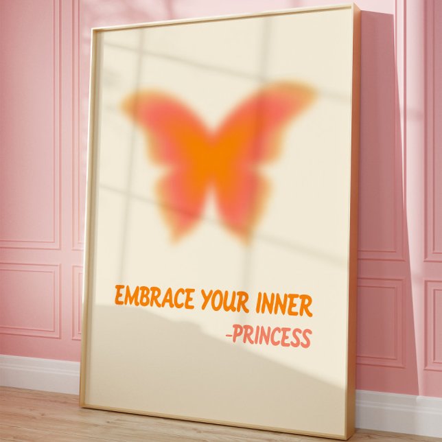 Affiche de papillon princesse motivation féminine (Créateur téléchargé)