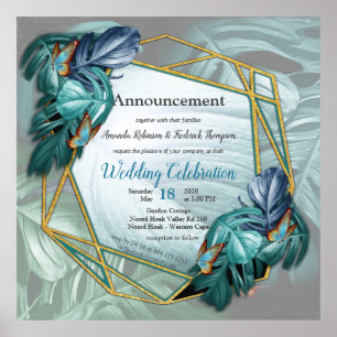 Affiche de Paradise Tropical Splash en Blues, Turquoise