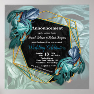 Affiche de Paradise Tropical Splash en Blues, Turquoise