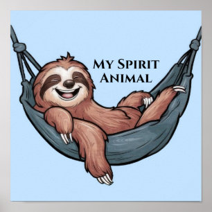 Affiche de paresseux se relaxant