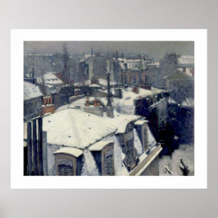 Affiche de Paris Caillebotte de dessus de toit