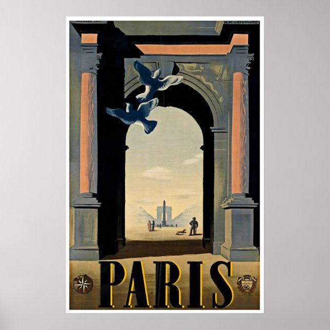 Affiche de Paris France Art mural Voyage Impressio (Devant)