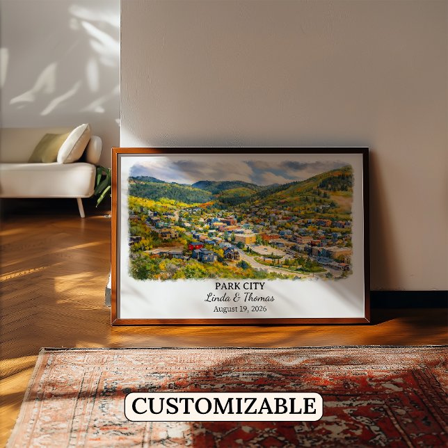 Affiche de Park City Utah, Aquarelle, Sur mesure (Créateur téléchargé)