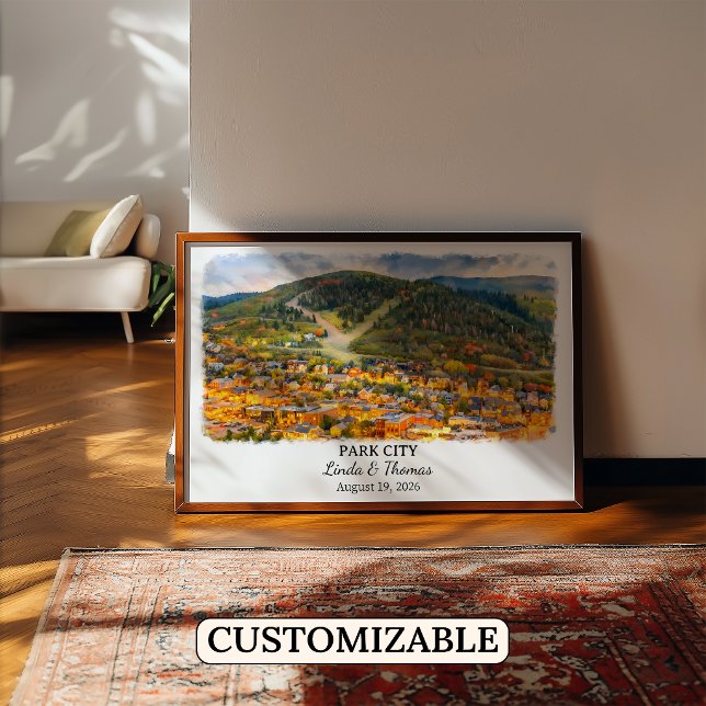 Affiche de Park City Utah, Aquarelle, Sur mesure (Créateur téléchargé)