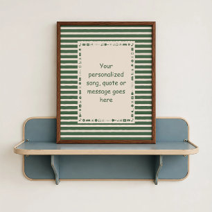 Affiche de paroles de chanson vert foncé - Cadeau