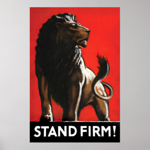 Affiche de patriotisme du Lion britannique - Tenir