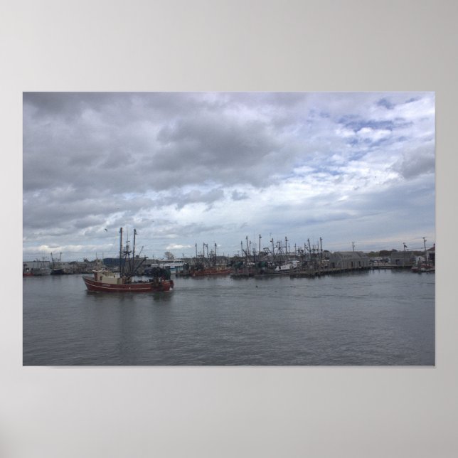 Affiche de paysage aquatique de bateau de Rhode Is (Devant)