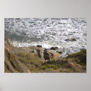 Affiche de paysage aquatique de falaise de Rhode I