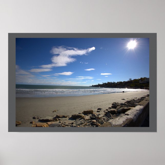 Affiche de paysage aquatique de la plage de Rhode  (Devant)