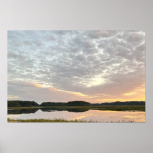 Affiche de paysage aquatique reflets du coucher de