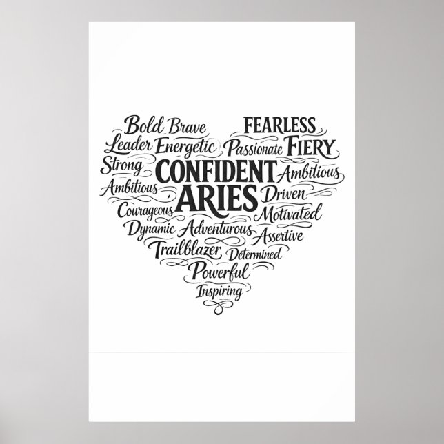 Affiche de paysage Bélier | Art de nuage de mots d (Devant)