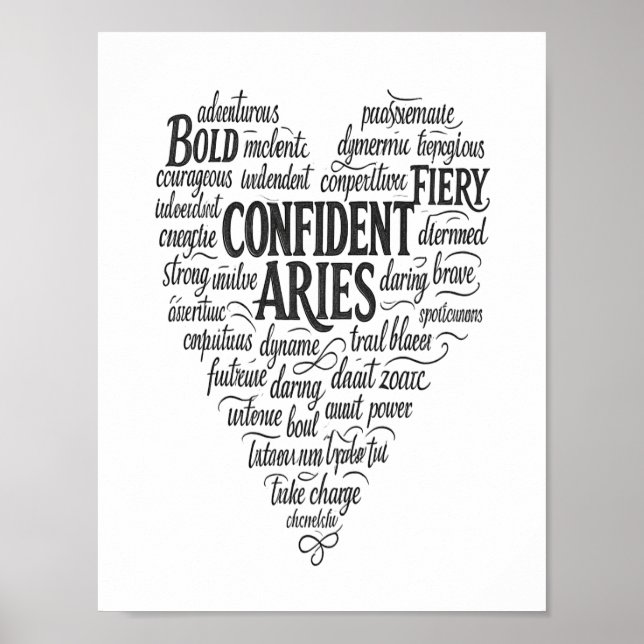 Affiche de paysage Bélier | Art de nuage de mots d (Devant)