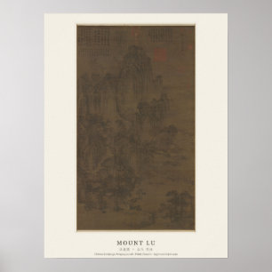 Affiche de paysage chinois du mont Lu - Jing Hao