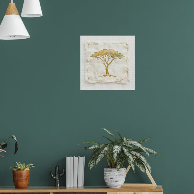 Affiche de paysage d'arbre d'acacia vintage (Salon 1)