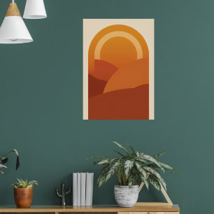 Affiche de paysage d'archerie du désert Boho Sol